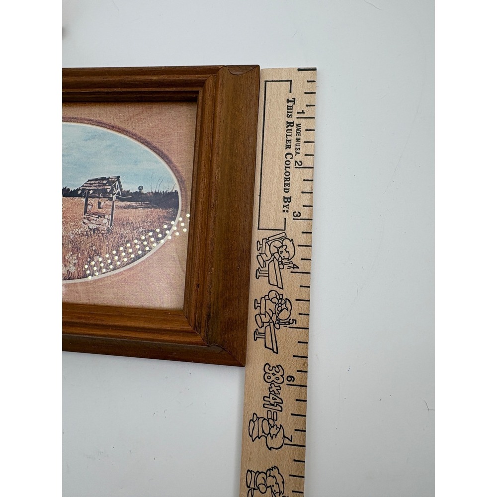 Gary Jenkins Farm House Vintage Lithograph Framed Rustic Country Art 7.75x6 - Picture 4 of 5